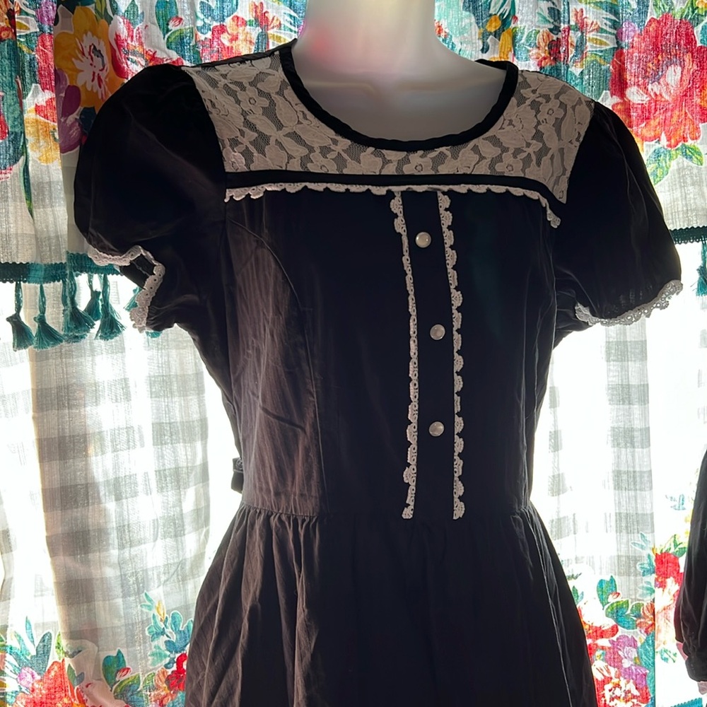 Black and White Lace Panel dress